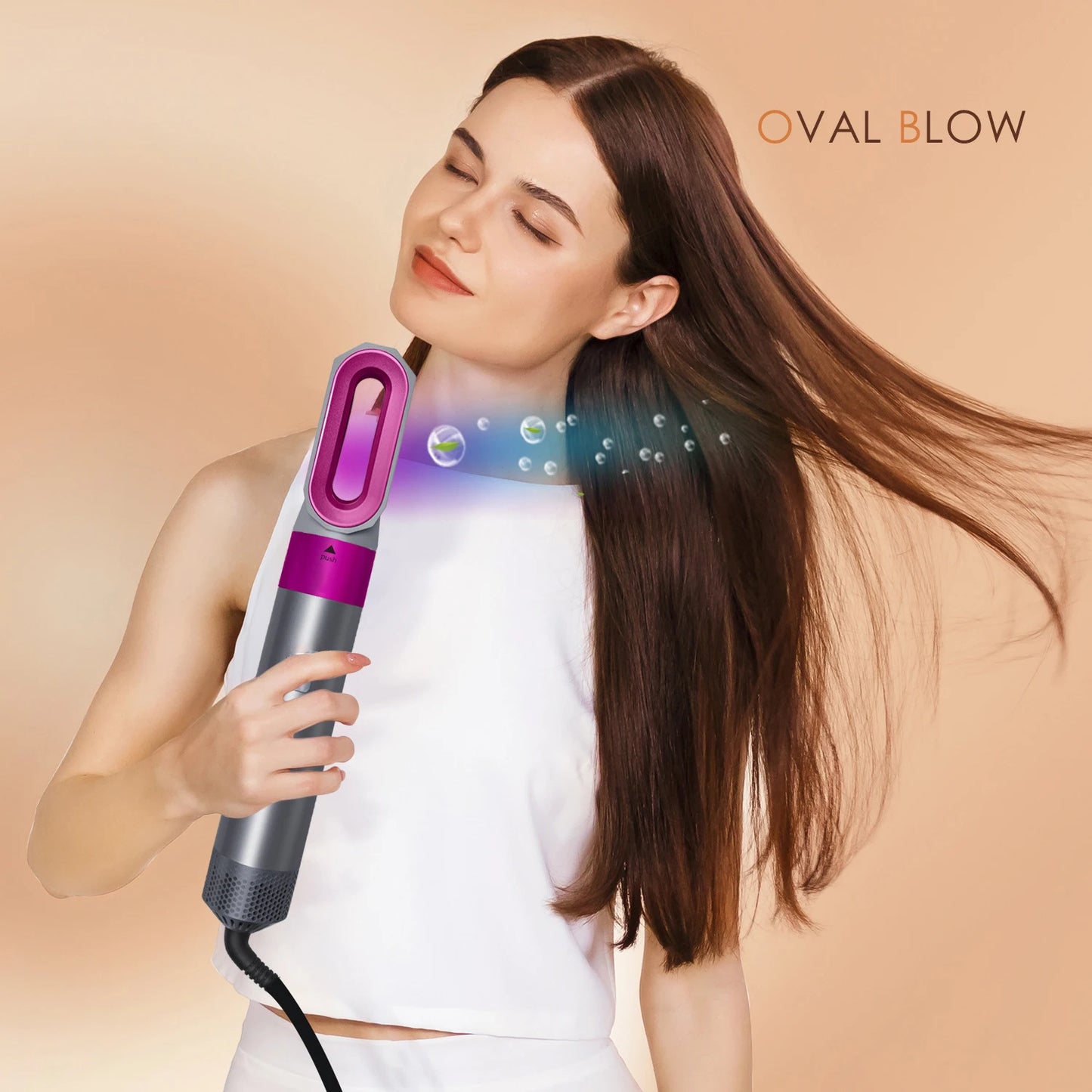 5-in-1 Hot Air Brush Styler – Ceramic Hair Dryer, Straightener & Curler